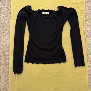 Black long-sleeved top from Hollister
